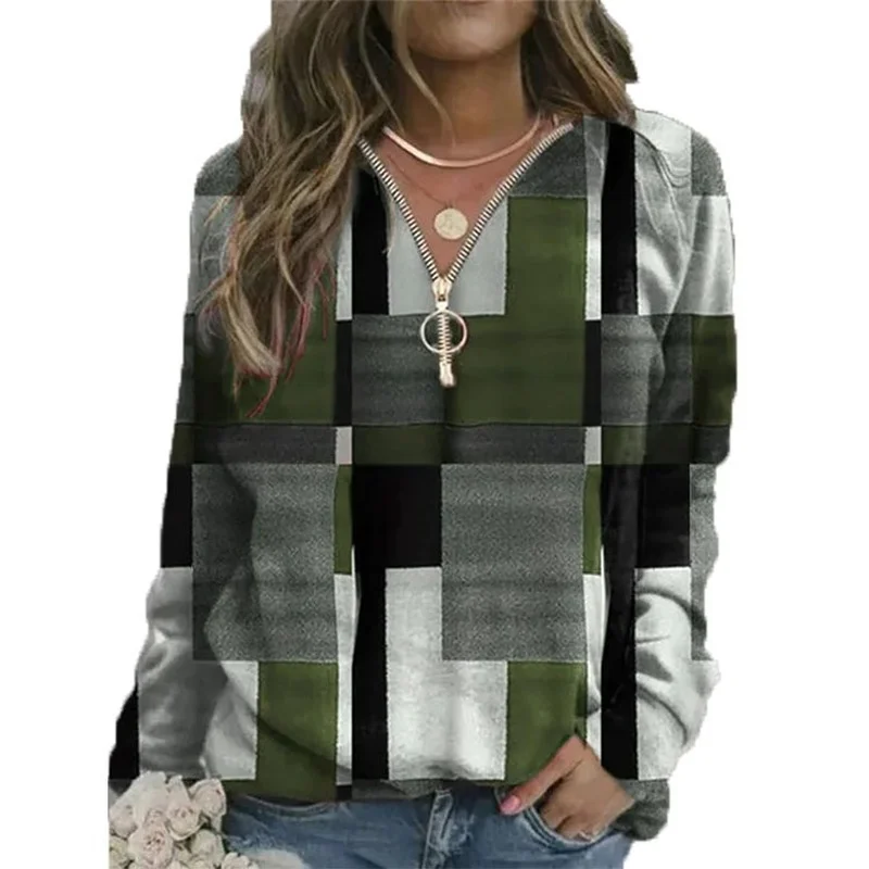

2022 Spring Women's Plaid Pullover Sweatshirt for Women Autumn/winter New Streetwear Jacket Tops Sweater Velvet Women 17962