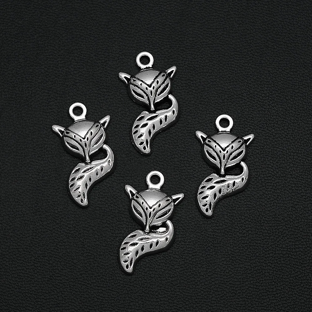 

10pcs/Lots 13x24mm Antique Silver Plated Fox Charms Alloy Metal Animals Pendant For Handmade Diy Tibetan Jewelry Making Findings