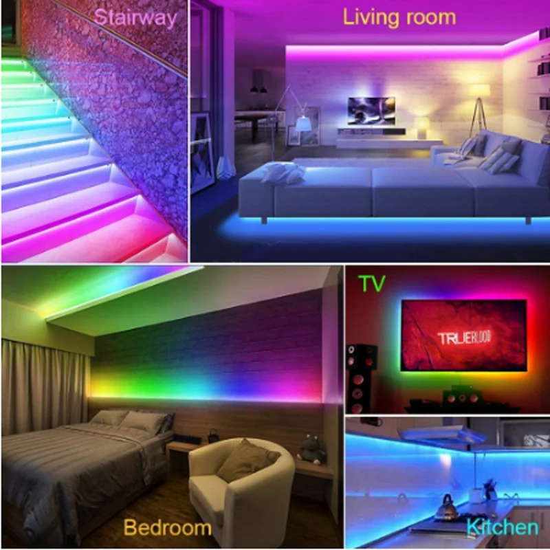 

5050 LED Strip Light 20M-5M Bluetooth RGB 2835 SMD Flexible Ribbon led light strip RGB Tape Diode DC 12V Music Bluetooth Control