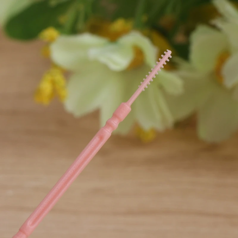 100 шт./лот мягкая пластиковая двухголовая кисточка палочка зубочистка уход за