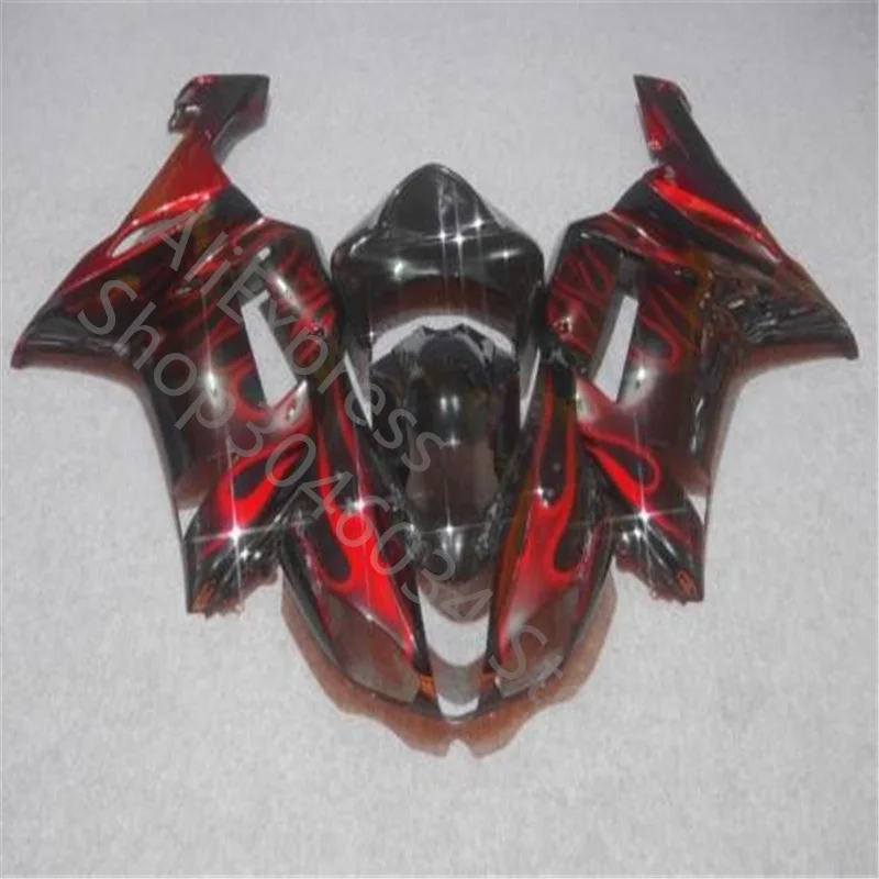 

Новый комплект обтекателей для мотоцикла ABS для KAWASAKI Ninja ZX6R 07 08 ZX-6R 07-08 ZX 6R 636 2007 2008 6R 07 08 черный, красный цвет пламени