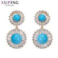 xuping jewelry fashionable new model imitation pearl gold plated elegant new style gifts for girls women earrings