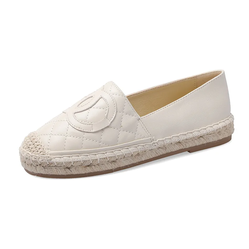 

Luxury Brand High-quality Genuine Leather 2021 New Fashion Solid Color Cowhide Flat Shoes Zapatos De Mujer