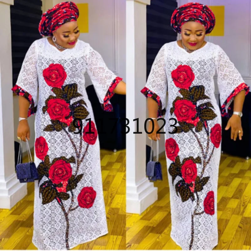 African Dresses For Women 2021 New Flower Dashiki Summer Plus Size Maxi Dress Ladies Traditional Clothing Fairy Dreams | Тематическая