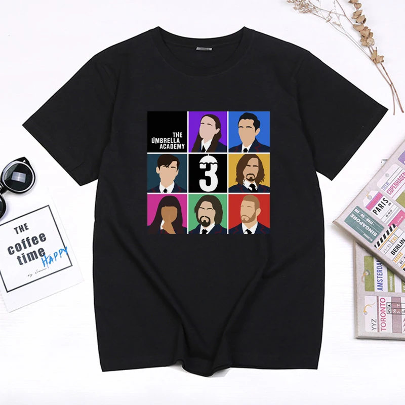 

The Umbrella Academy Men Women Fashion Print Tshirt Summer Vintage 90s Cartoon Cotton T-shirt Camiseta Hombre Casual Style tee