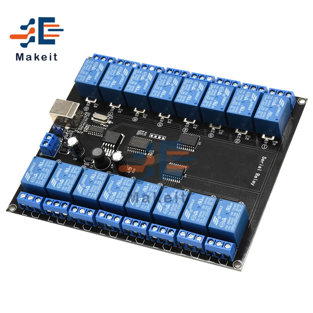 Последовательный релейный модуль постоянного тока 7 38 в 16 каналов 10 А 250 В