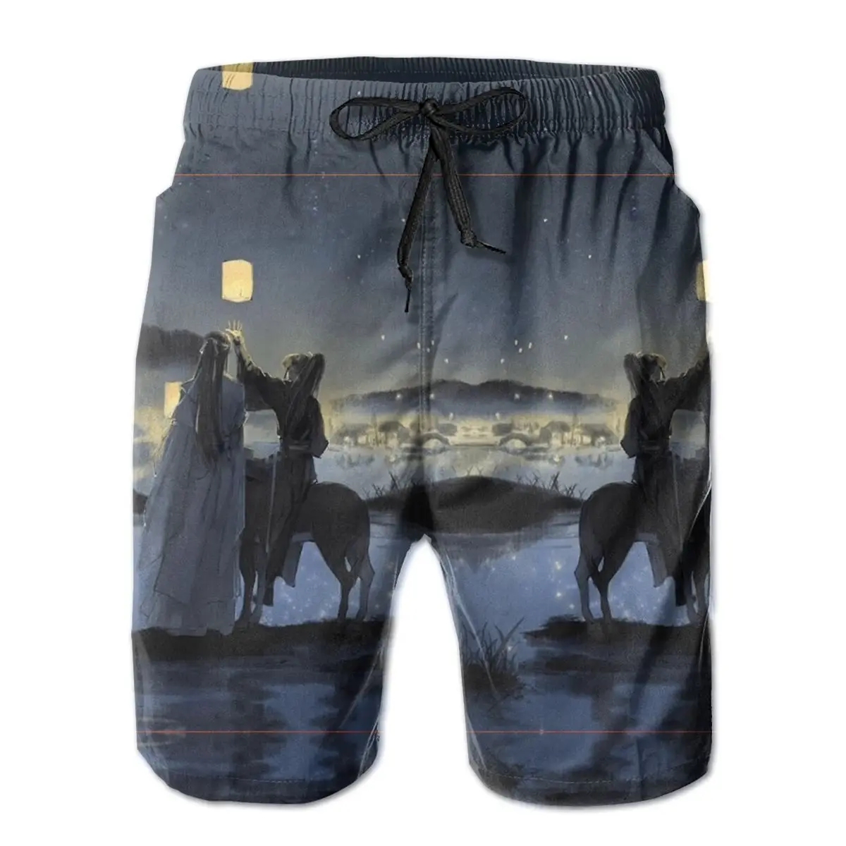 

R246 Casual The Untamed Painting Mounted Print Shorts Breathable Quick Dry Funny Novelty Male Shorts