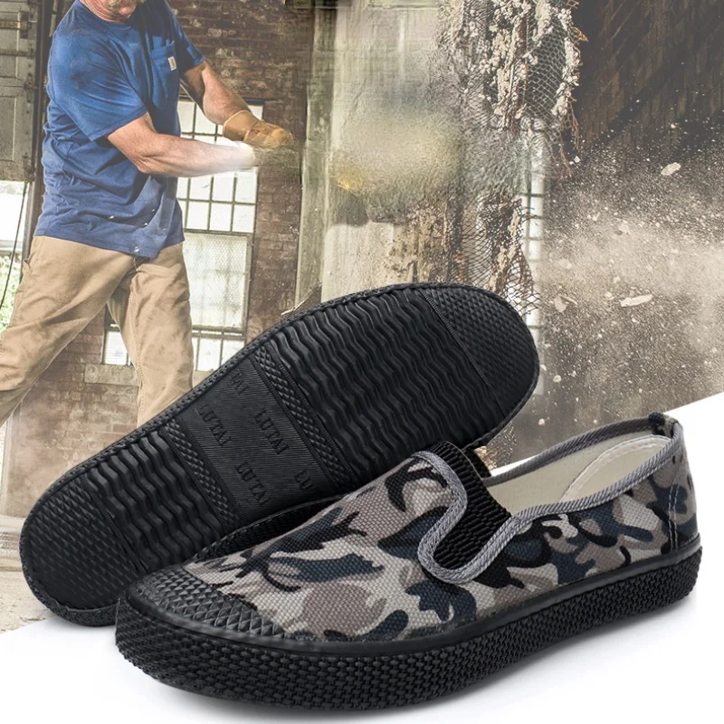 

Men Sneaker Shoes Spring Autumn New Breathable Camouflage Labor Protection Training Shoe Wear- Resistant Leisure Labor Shoes Men
