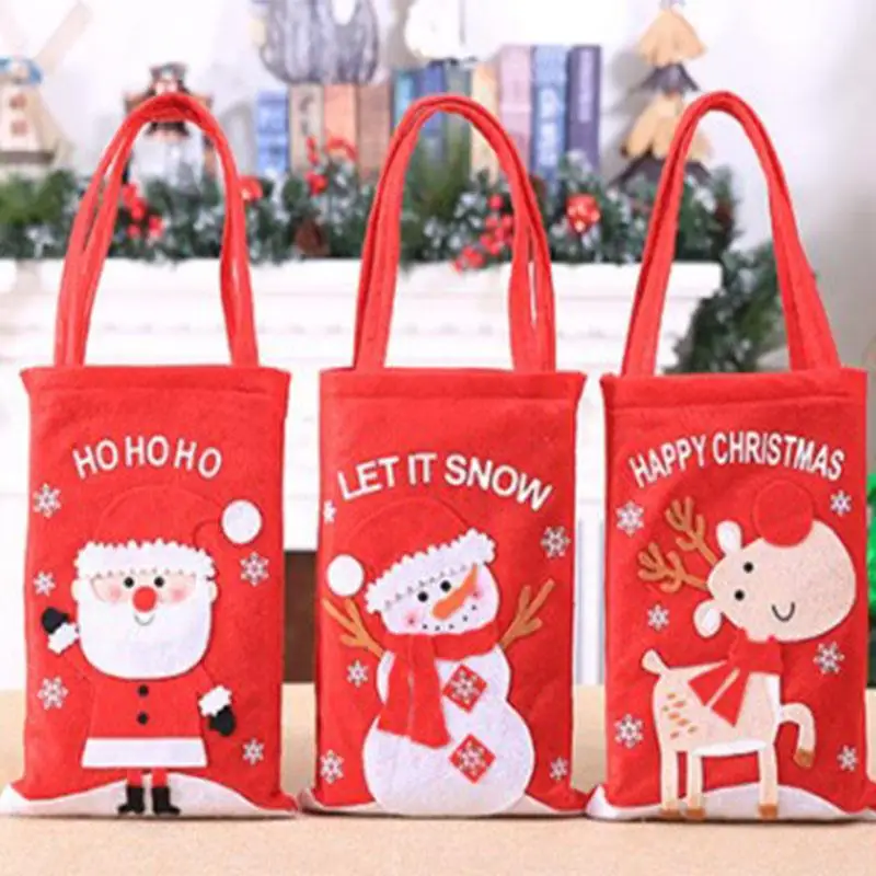 

Christmas Gift Bag Santa Claus Snowman Candy Gift Bags Cookie Packaging Bags