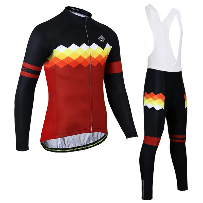 

Outdoor Men Cycling Jersey Sets Breathable Anti-sweat MTB Bicycle Clothing Fitness Long Sleeve Sportwear Suit Spring Autumn New