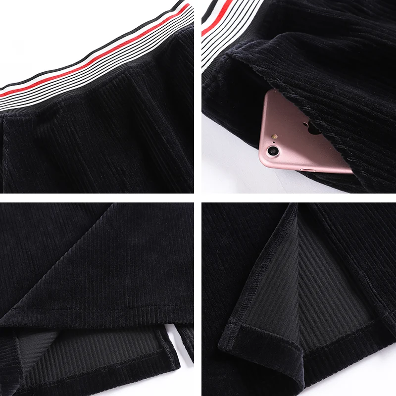 EC.MS юбка с запахом черные зимние юбки | Женская одежда