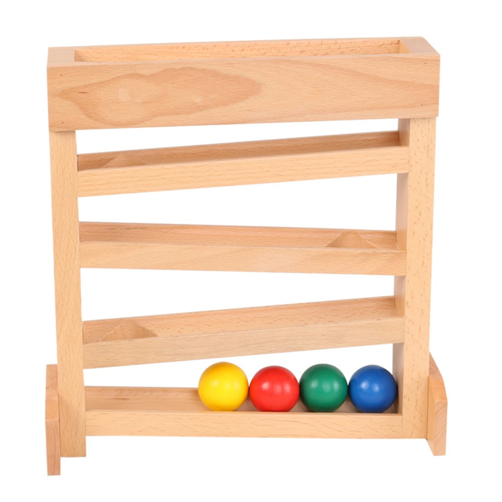 5 Layers Wooden Ball Ramp Racer Mini Maze Race Educational Toys for Toddlers