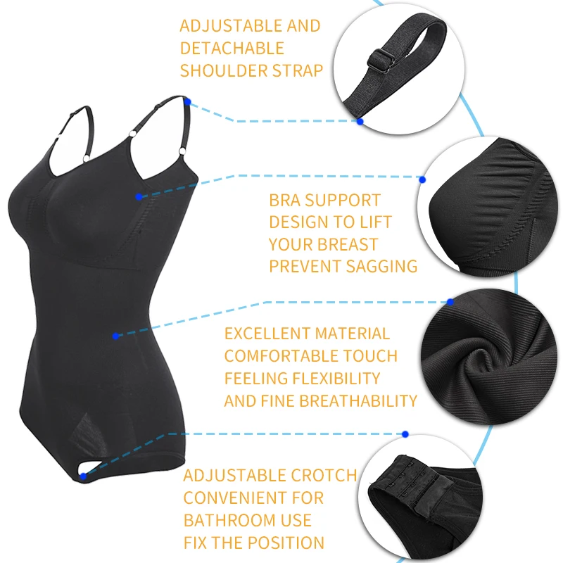 Full Body Shaper Bodysuit Shapewear Waist Trainer Women Abdomen Shapers Tummy Control Slimming Sheath Seamless Briefer Corset