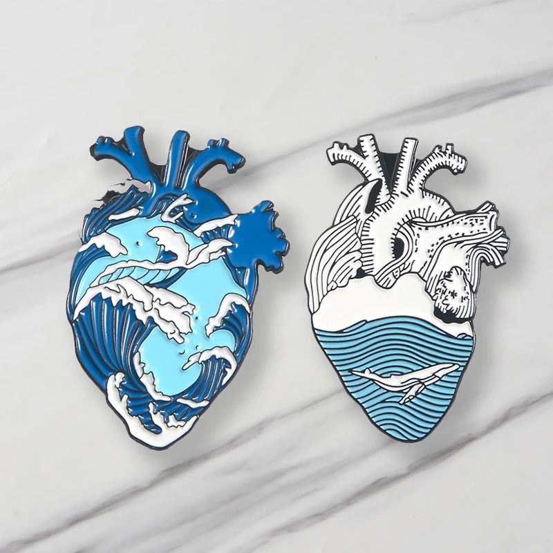 Эмалированные броши в форме цветка дерева китов морских булавок для одежды сумки