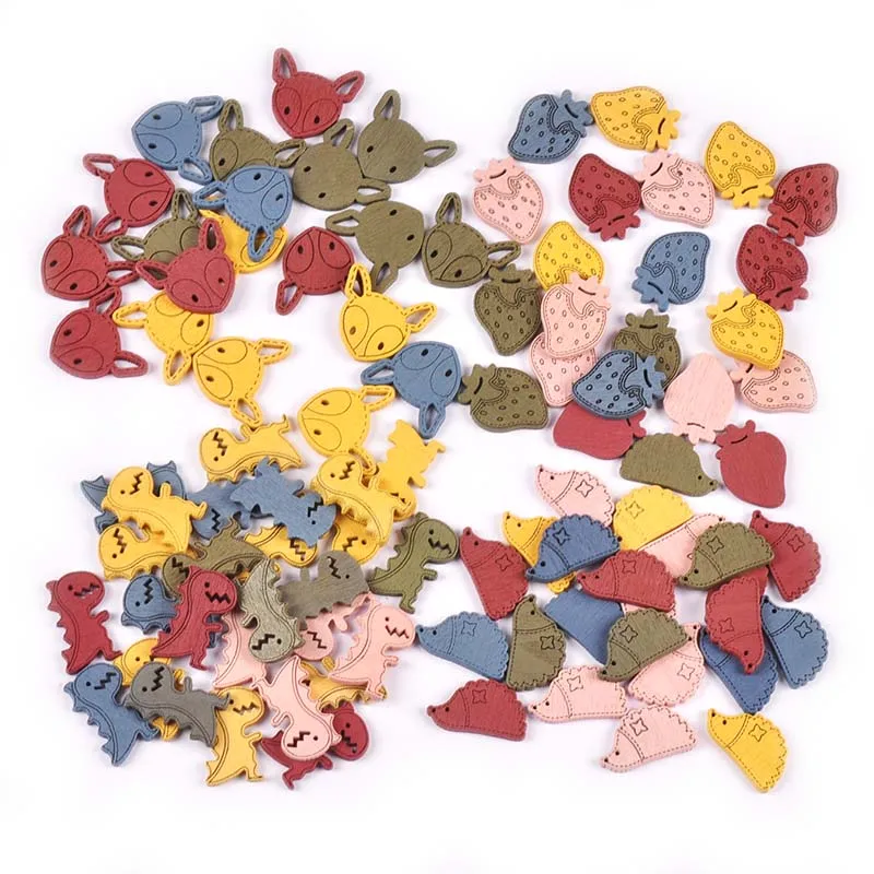 50 шт. лиса/Динозавр/Ежик необработанные деревянные ломтики Сделай Сам