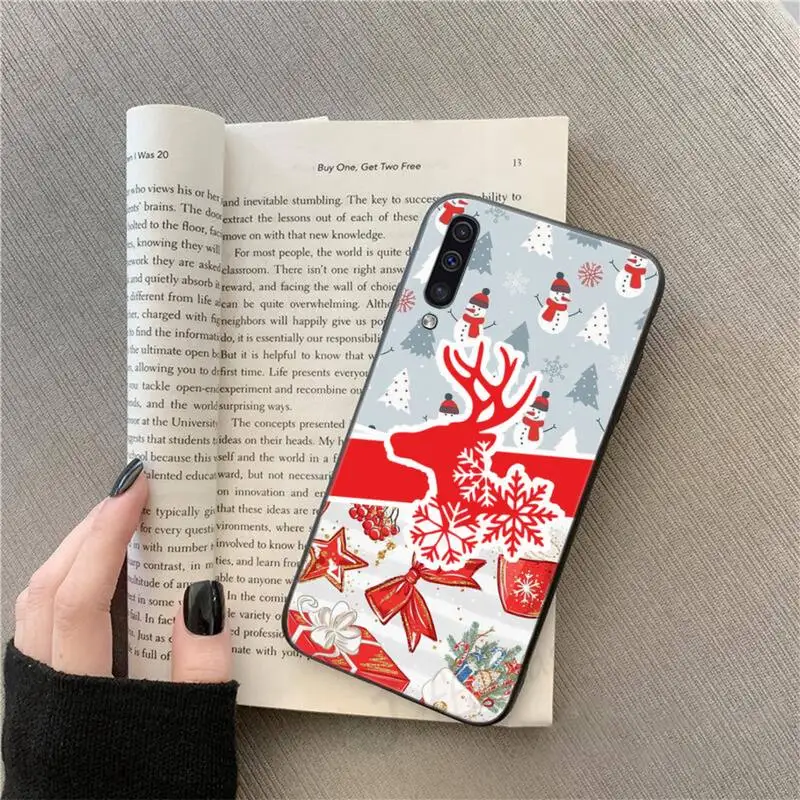 

Fashion Stitching style Elk Christmas Phone Case For Samsung galaxy S 9 10 20 A 10 21 30 31 40 50 51 71 s note 20 j 4 2018 plus