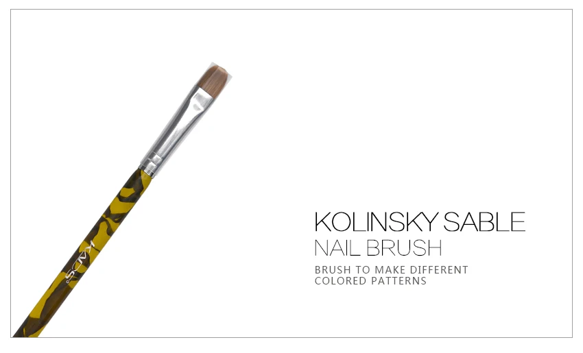 Кисть для ногтей с двумя головками Kolinsky French Sable, акриловая кисть для дизайна ногтей, кисти для рукоделия, инструменты для ногтей, полигелевая акриловая кисть