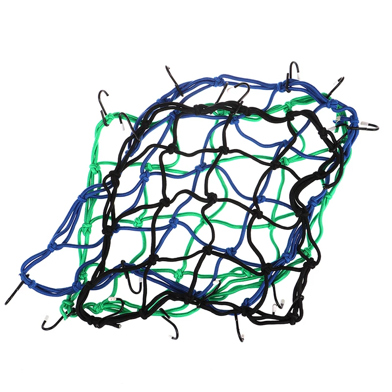 

1PC Motorcycle Luggage Net Bag 30*30cm 6 Hooks Motorbike Helmet Hold down Fuel Tank Luggage Mesh Web Storage Organizer