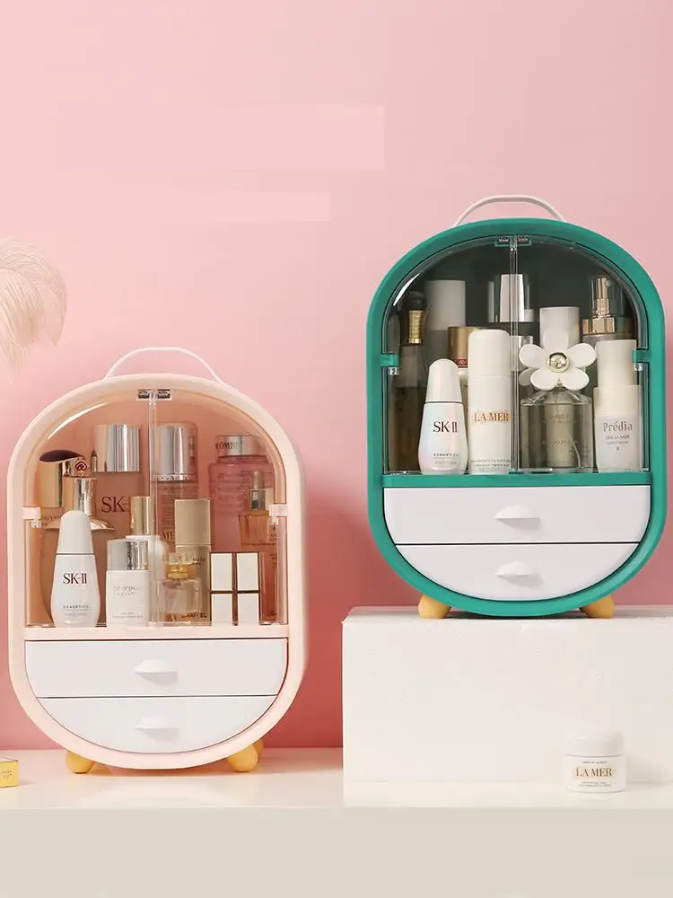 

Бытовой косметический ящик для хранения косметики Настольный пыленепроницаемый стеллаж для хранения продуктов для ухода за кожей туалетн...