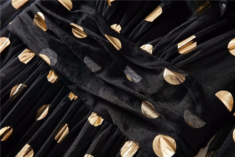 Женское платье-макси Tingfly винтажное Элегантное Длинное платье в Золотой горошек