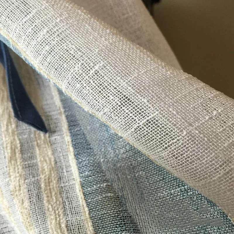 В Корейском Стиле Кантри синий вертикальный бант в полоску конопли половина