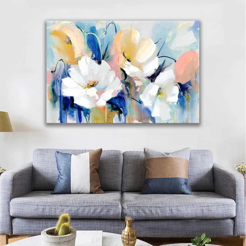 

Картина маслом на холсте «Акварель», цветочный цветок