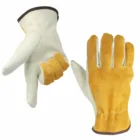 Рабочие перчатки из воловьей кожи мужские рабочие сварочные перчатки защитные садовые спортивные мотоциклетные износостойкие перчатки (F)