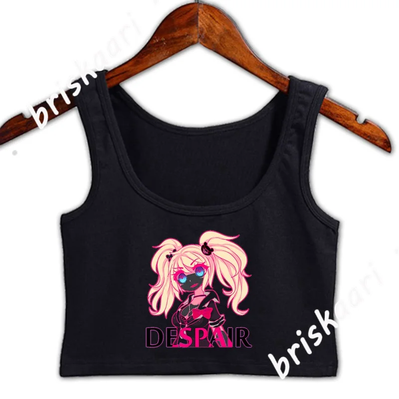 

Despair Junko Crop Top Gift Tank Top Design Novelty Unique Summer Style Comical Round Collar Female Vest