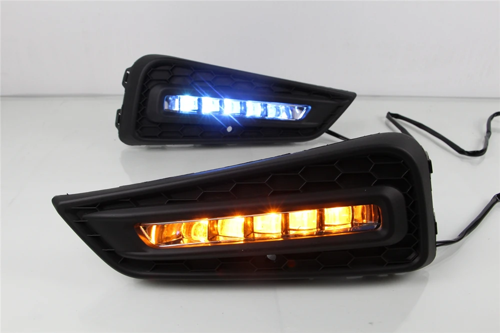 CSGJMY 1 пара Дневной светильник LED дневные ходовые огни 12В для Honda City 2015 2016 2017 с