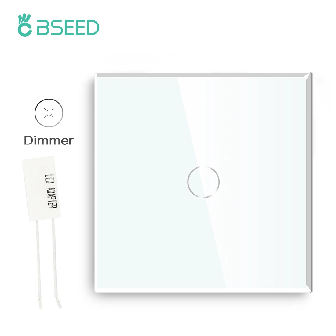 Сенсорный сенсорный диммер Bseed европейского стандарта, 1/2 клавиши, 1 канал, светодиодные светильник ключатсветодиодный с регулируемой яркостью из хрустального стекла, домашние настенные переключатели с диммером - изображение