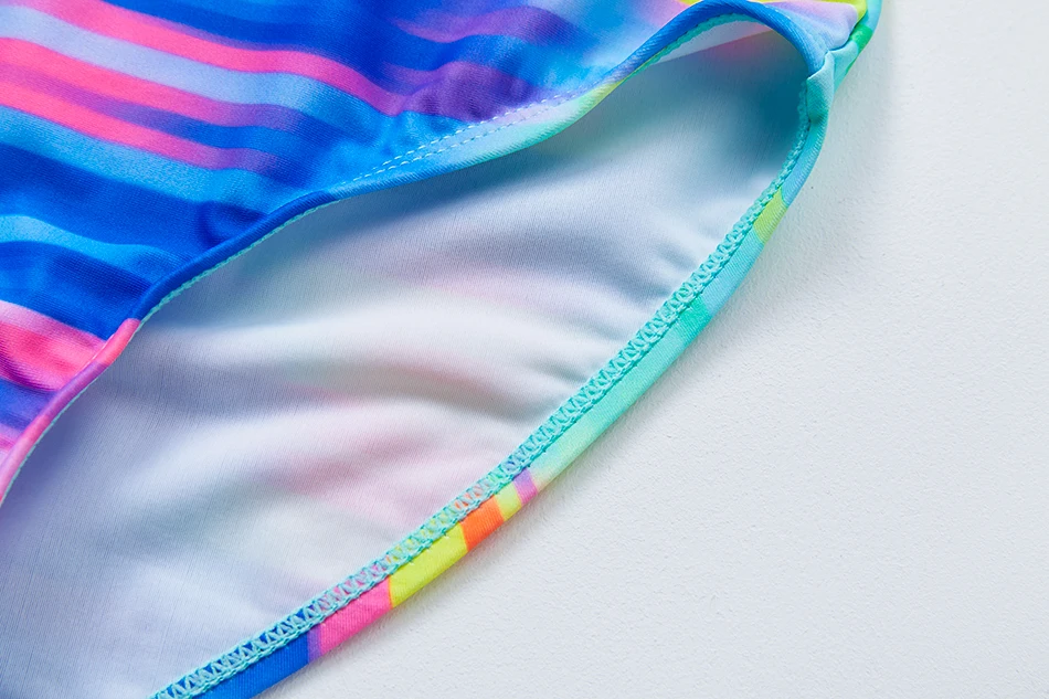 Купальник для девочек 7-16 лет Цельный купальник в полоску 2021 детская пляжная