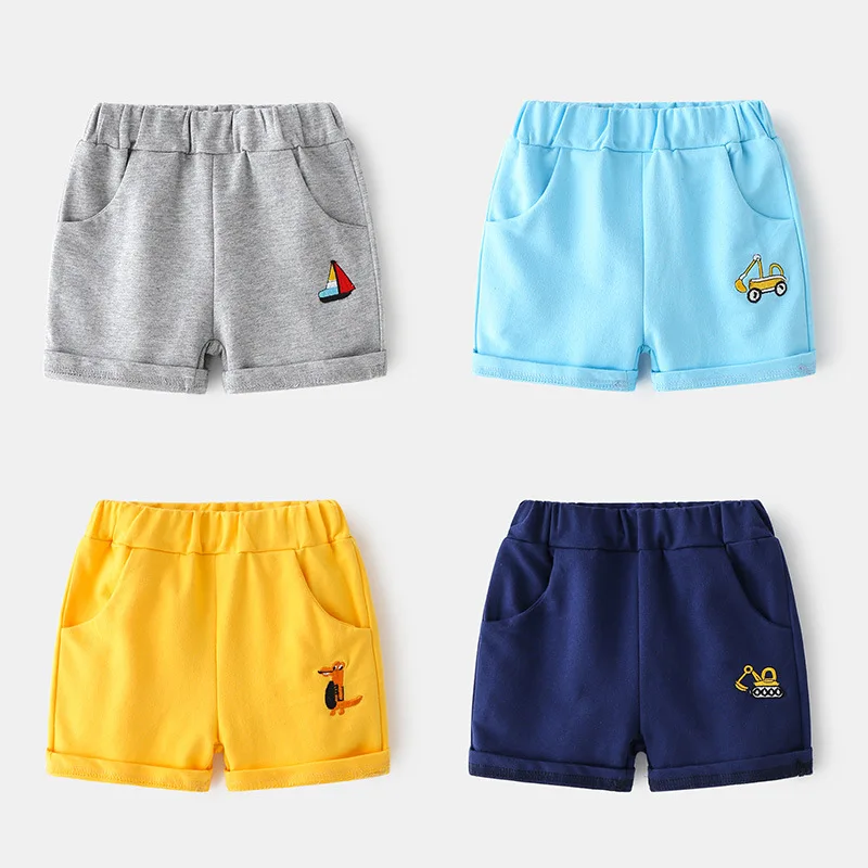 

New 2021 Kids Boys Summer Casual Shorts Children Sports Short Pants Baby Boys Cartoon Print Elastic Mid Waist Shorts Trousers