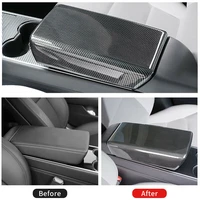 car armrest box panel cover sticker carbon fiber for tesla model 3 y accessories car accessories interior decoration armrests