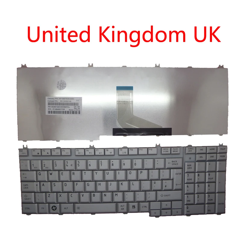 Клавиатура для ноутбука Toshiba Satellite P200 P200D P205 P205D X200 X205 PK130260140 Великобритания