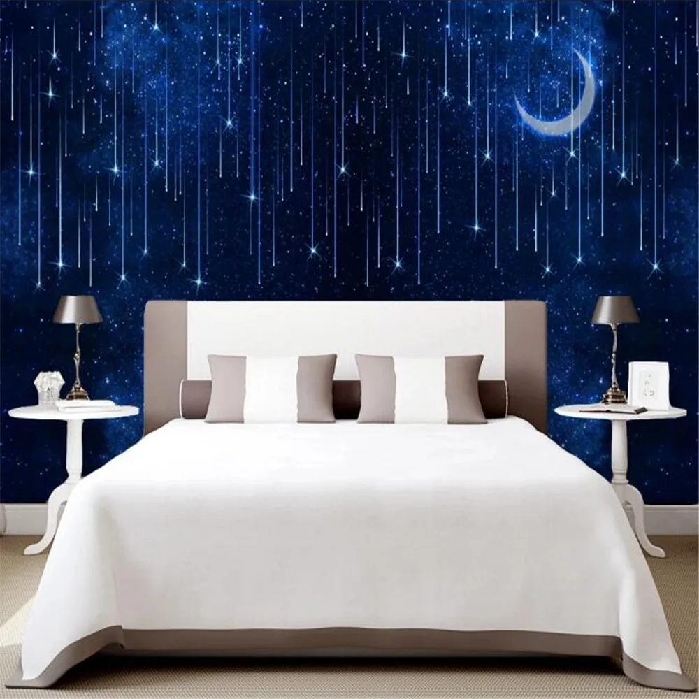 Milofi метеоритный дождь Луна ночное небо голубое звездное Вселенная космический