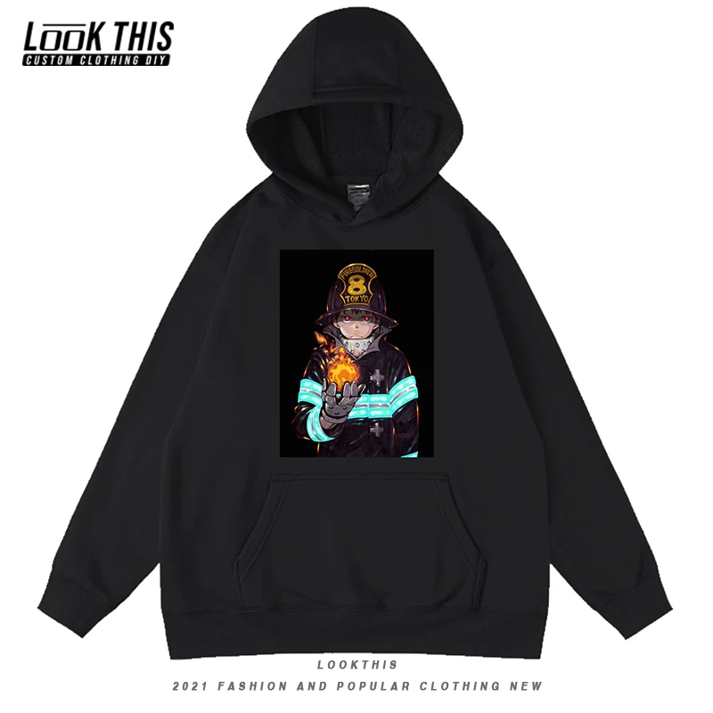 

Harajuku Anime Fire Force Men Oversized Hoodie Men's HoodieSweatshirts Autumn 2021 Popular Loose Sweatshirt Sportswear Clothes