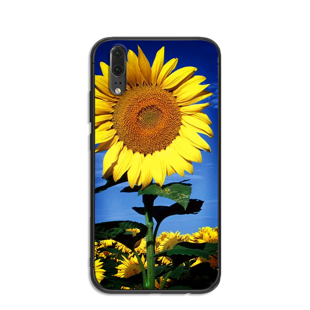 Мягкий чехол для телефона с подсолнухами цветами huawei P8 P9 P10 P20 P30 Lite Pro P Smart 2016 2019 TPU