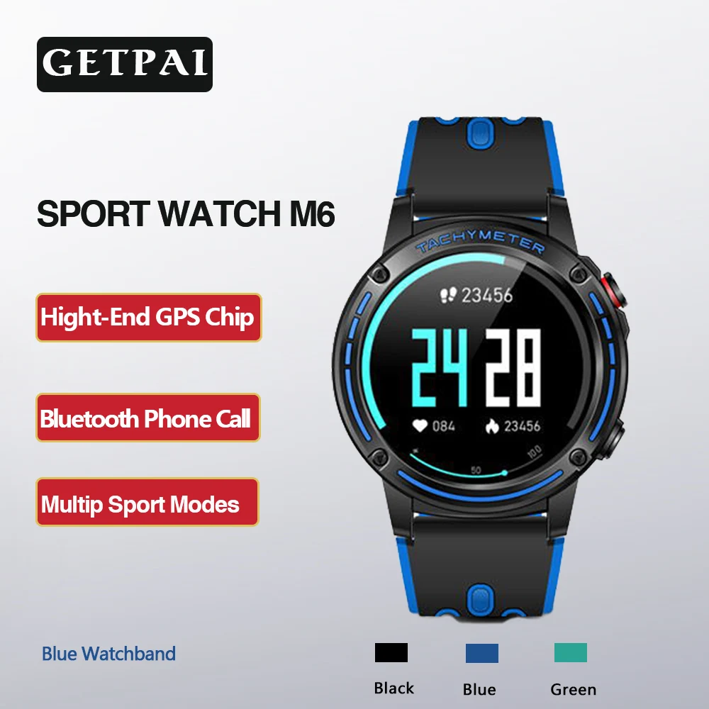 

Смарт-часы M6 с GPS-трекером, Bluetooth, пульсометром и защитой класса IP67