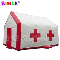 Portable 8x5x5m square airtight inflatable emergency tent medical First Aid Tent with 2 doors fire fighting temporary shelter