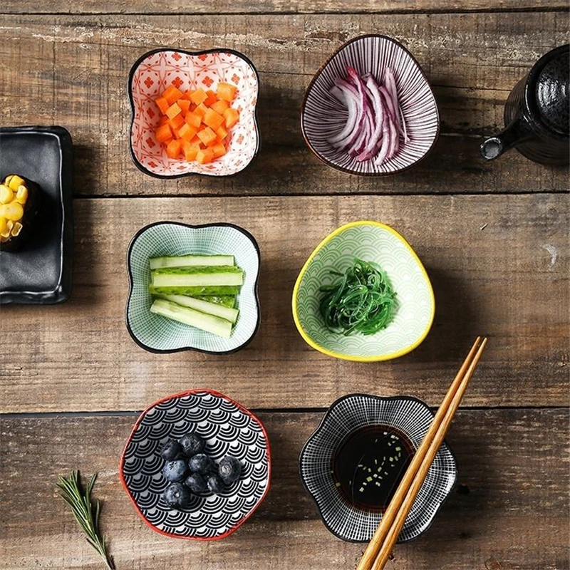 

Японская керамическая тарелка для приправ, креативное ретро маленькое блюдо для вкуса, коммерческое блюдо для соуса, домашнего соевого соу...