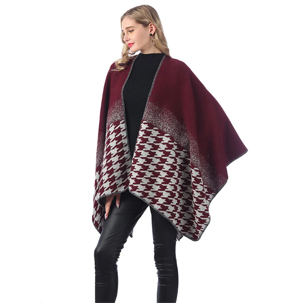 2019 зимняя шаль женский европейский и американский градиент геометрический узор