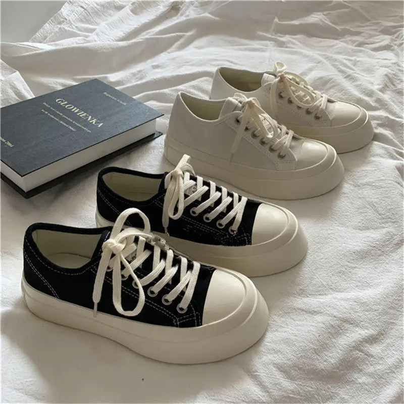 

New 2021 Lolita Shoes Women Platform Sneakers Casual Flats Cute Kawaii White Vintage Sport Tennis Female Trainer