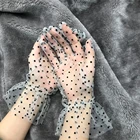 Перчатки женские шелковые короткие, черные, ультратонкие, прозрачные, винтажные, вечерние