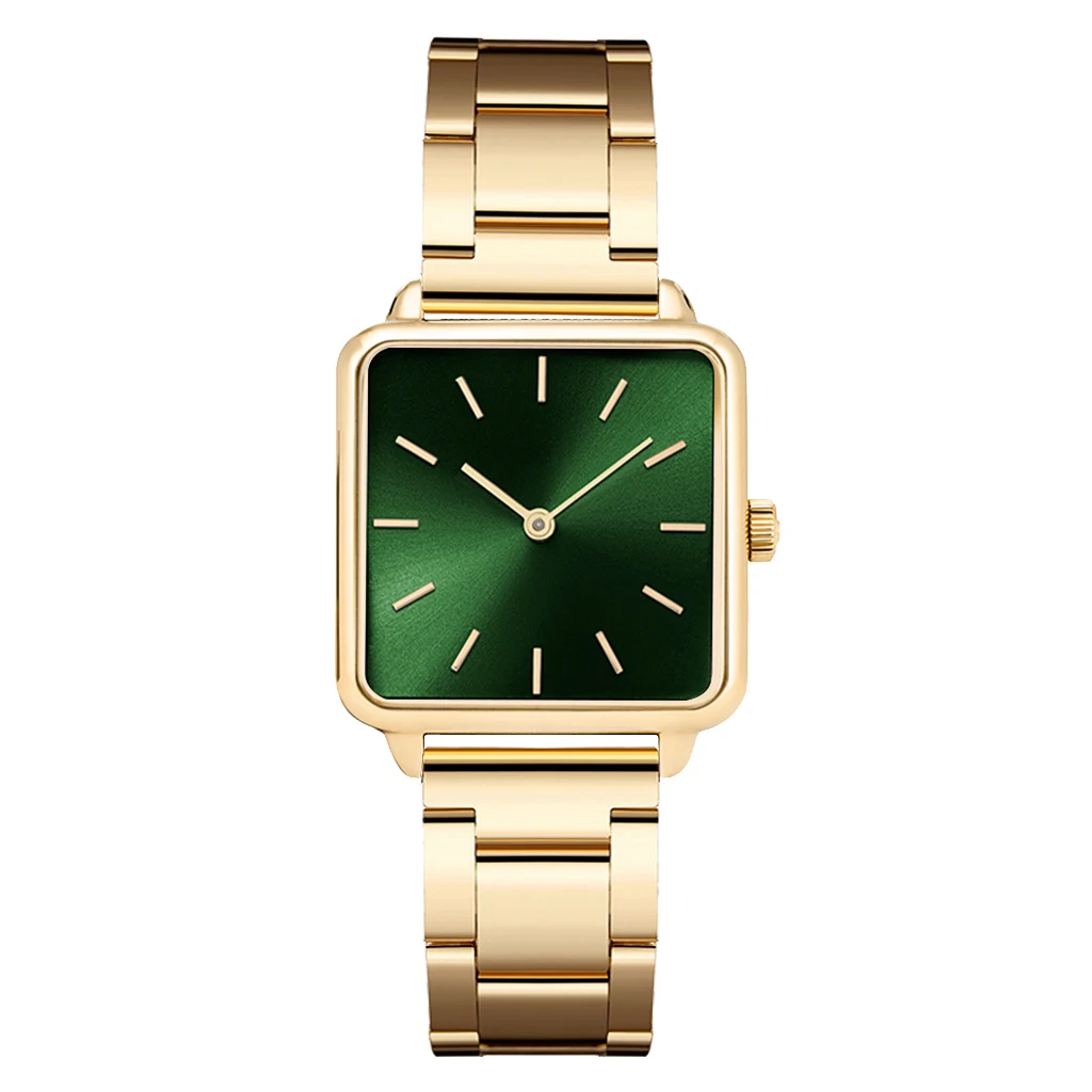 

Luxury Square Dial Women Stainless Steel Quartz Watches Gold Bracelet Quartz Clock Ladies Wrist Watch Gift relogio feminino