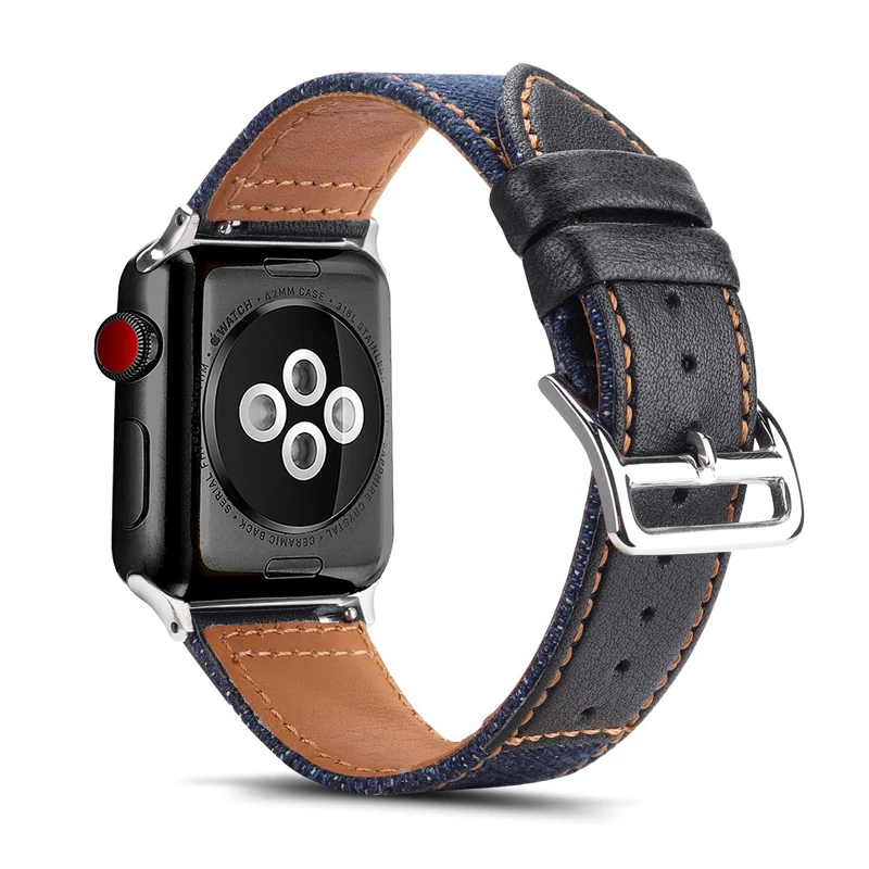 Ремешок из нейлона и натуральной кожи для Apple watch band 42 мм 38 44 40 Iwatch series 6/SE/5/4/3/2