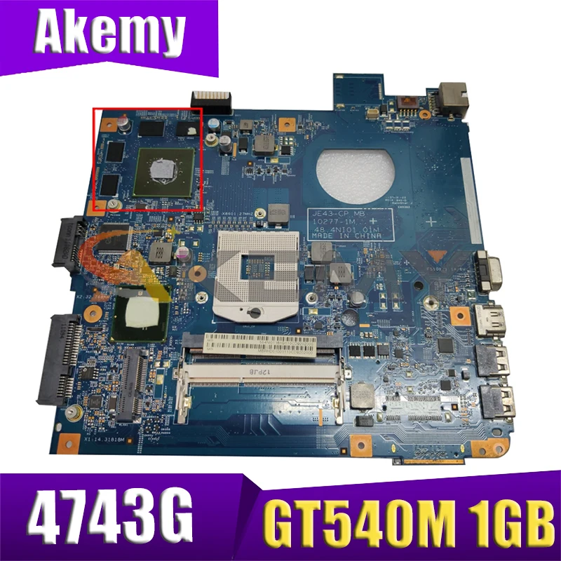 

AKEMY MB.RFL01.001 MBRFL01001 48.4NI01.01M Laptop Motherboard For Acer aspire 4743 4743G HM55 GT540M 1GB Main board