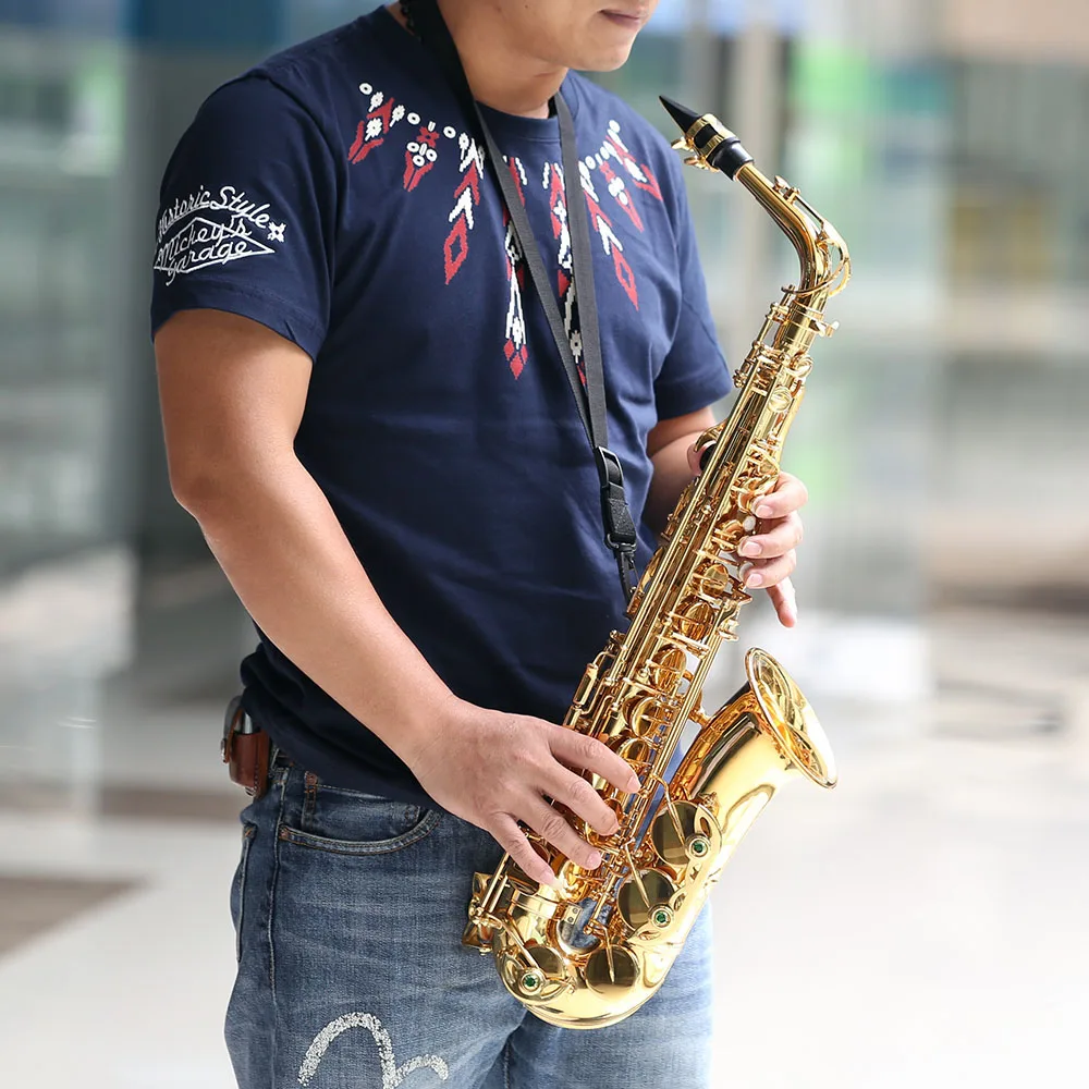 Альт-саксофон ammoon Eb латунь E плоский Sax 802 дюйма тип ключа древесный ветровой