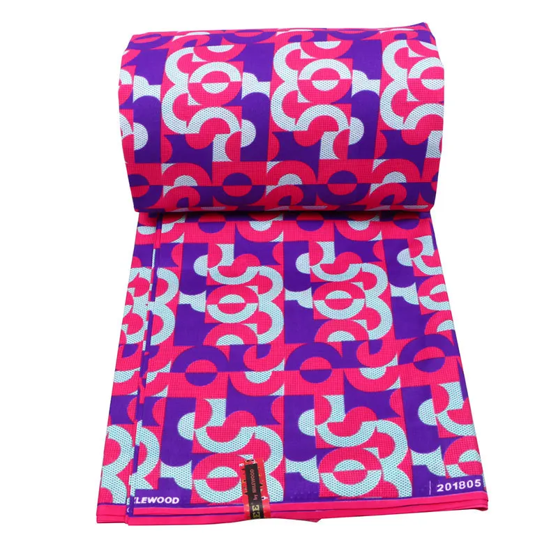 Африканский настоящий воск розовый и фиолетовый узор ткань с принтом