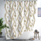 Длинная занавеска для душа, черные аксессуары для ванной комнаты с принтом листьев, украшение для ванны Duschvorhang, прочные водонепроницаемые занавески с крючками