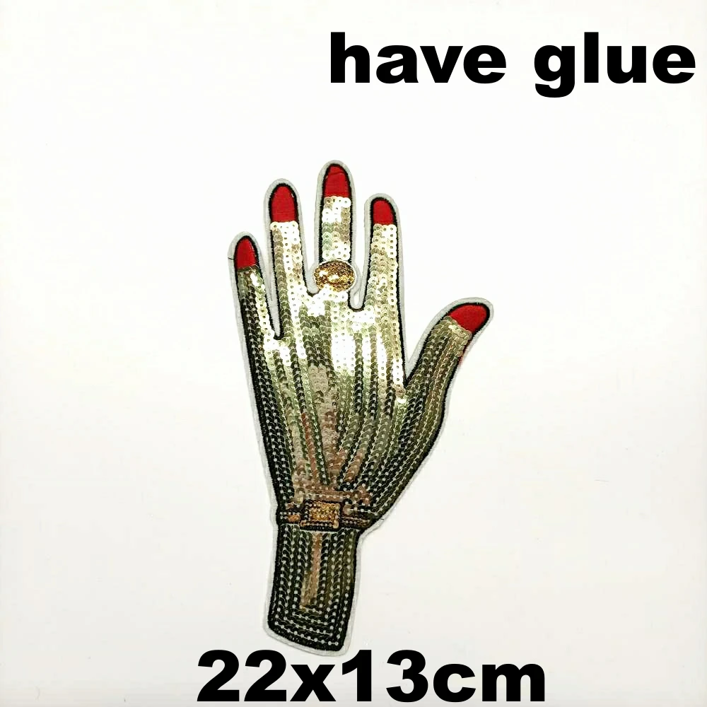 

Apparel large embroidery big hand cartoon patches for clothing AM-3451